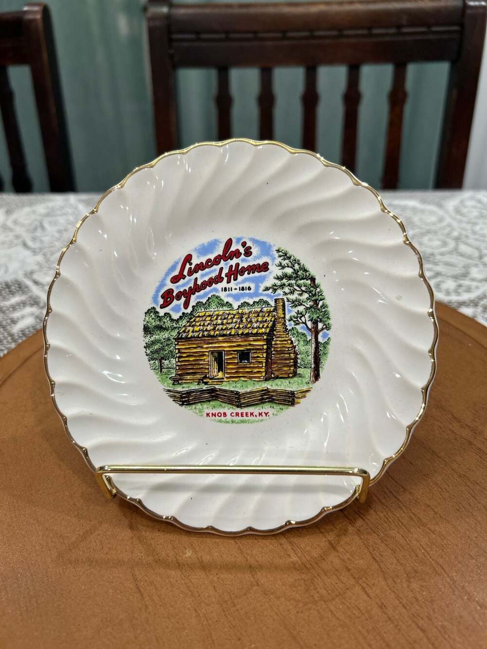 Vintage Lincoln's Boyhood Home Knob Creek Kentucky Souvenir Plate